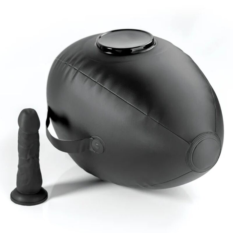 FETISH FANTASY SERIES - BODY DOCK INFLATABLE LOVE BALL WITH DILDO BLACK 41.9 CM - Imagem de 2