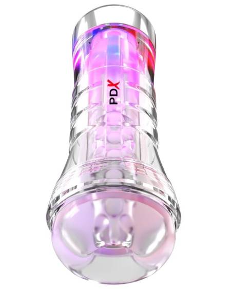 PDX ELITE - VIEWTUBE XXL LED TRANSPARENT STROKER 27.3 CM