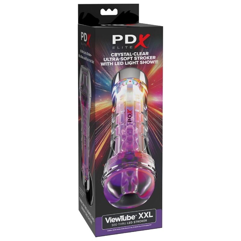 PDX ELITE - VIEWTUBE XXL LED TRANSPARENT STROKER 27.3 CM - Imagem de 5