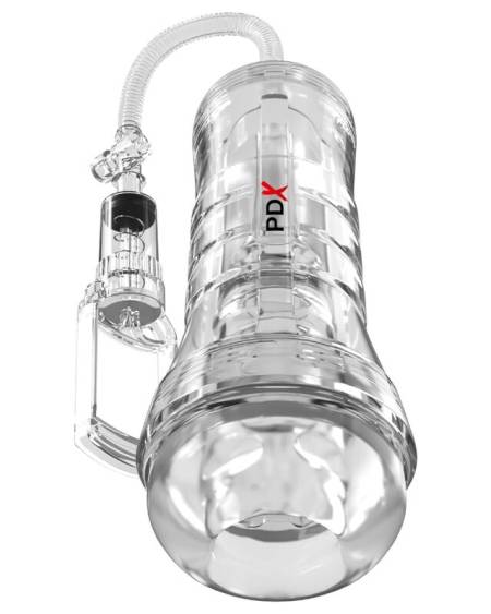 PDX ELITE - VIEWTUBE VAC XXL TRANSPARENT STROKER WITH SUCTION PUMP 27.3 CM