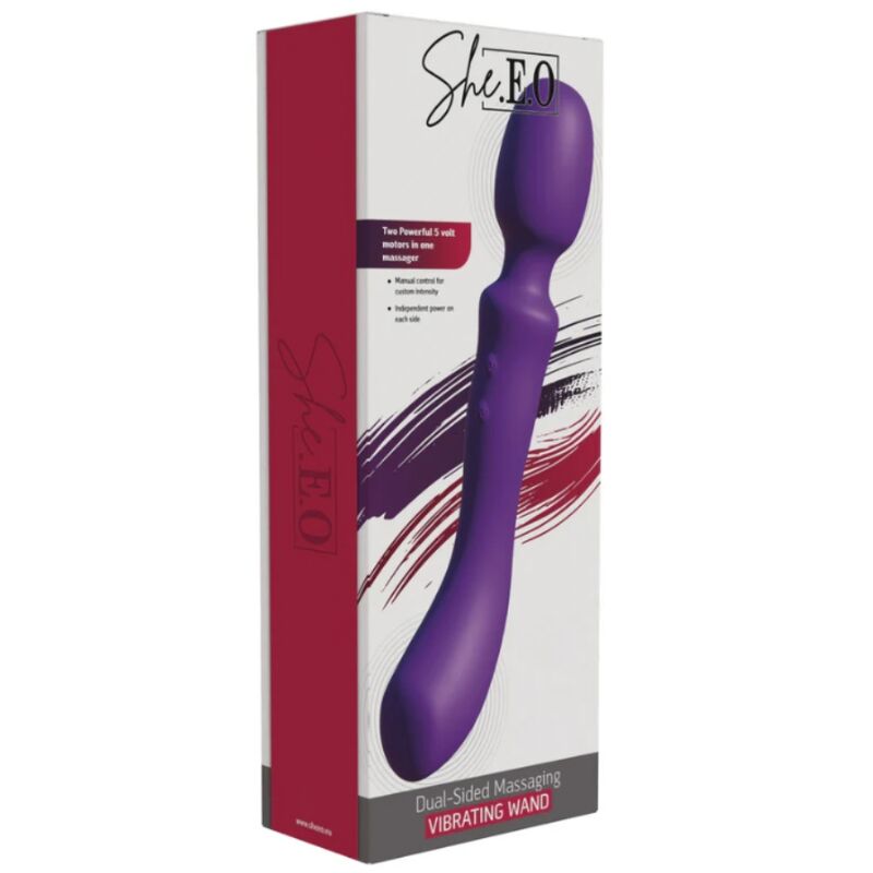 SHE.E.O - DOUBLE-ENDED VIBRATING MASSAGER WAND PURPLE - Imagem de 5