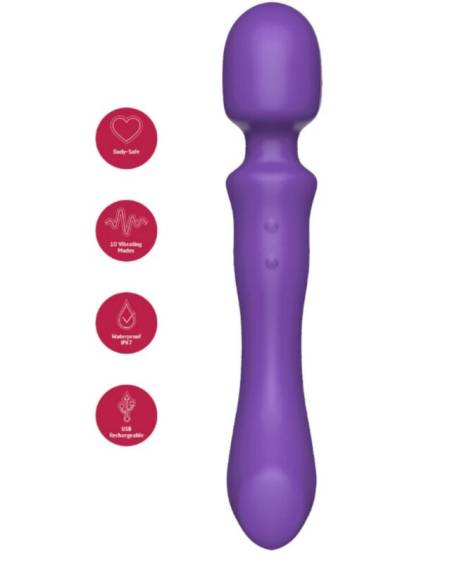 SHE.E.O - DOUBLE-ENDED VIBRATING MASSAGER WAND PURPLE