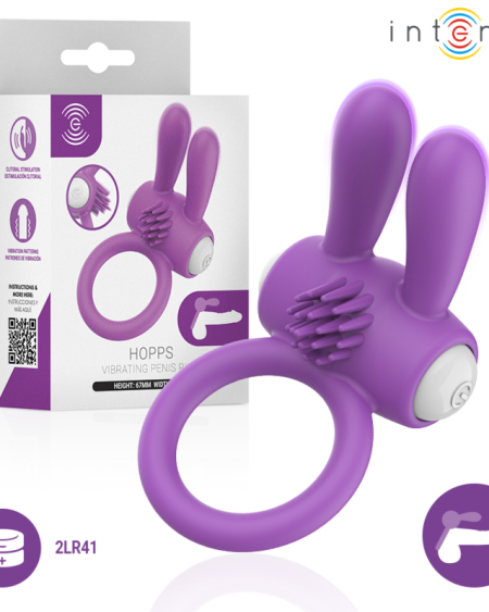 INTENSE - HOPPS VIBRATING PENIS RING WITH CLITORAL STIMULATION PURPLE