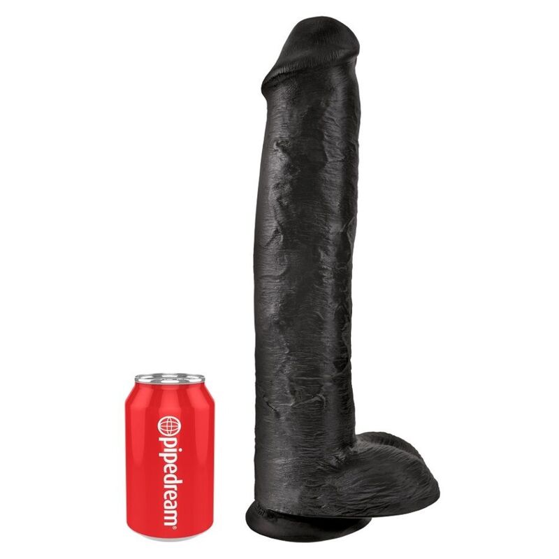 KING COCK - REALISTIC DILDO WITH TESTICLES 38 CM BLACK - Imagem de 4