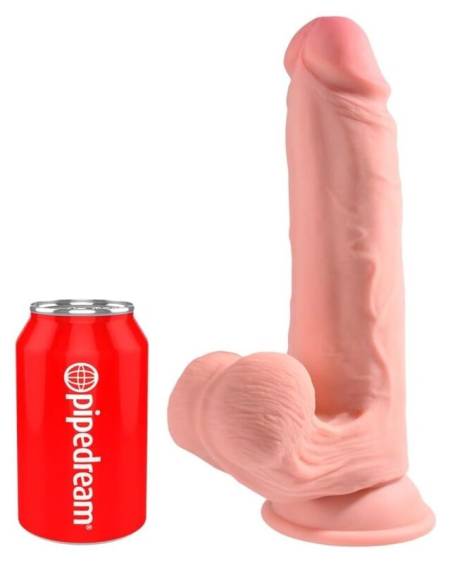 KING COCK PLUS - TRIPLE DENSITY REALISTIC DILDO WITH SWINGING TESTICLES 23 CM FLESH