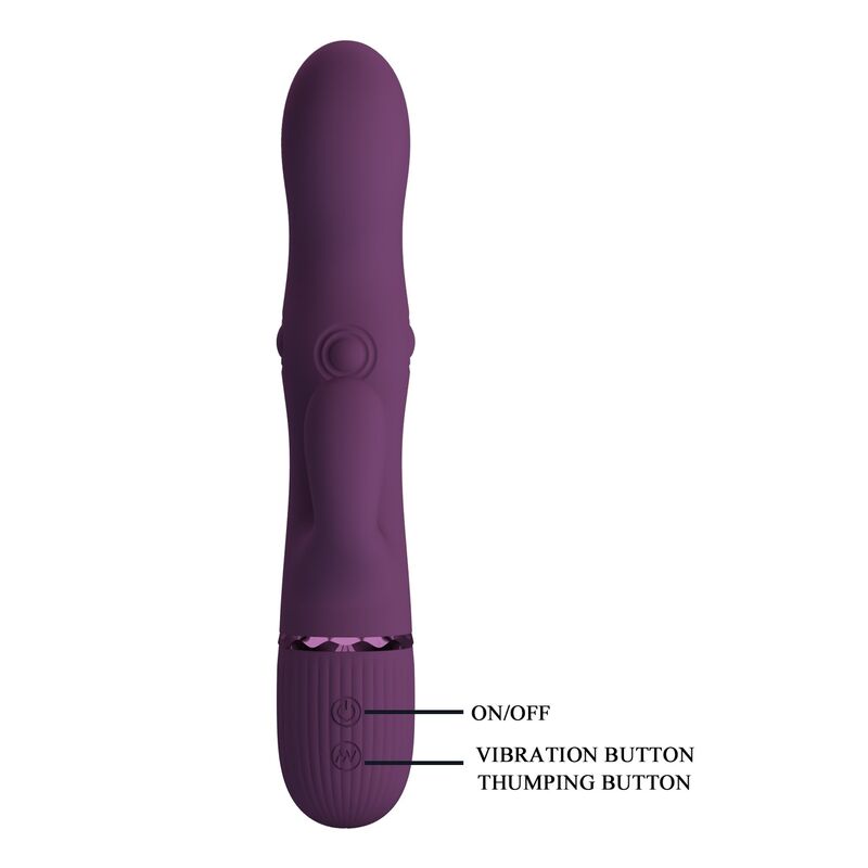PRETTY LOVE - ZACH RECHARGEABLE THRUSTING RABBIT VIBRATOR 5+5 FUNCTIONS - Imagem de 4