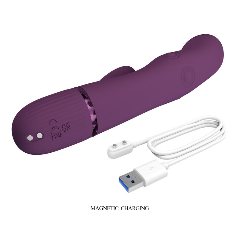 PRETTY LOVE - ZACH RECHARGEABLE THRUSTING RABBIT VIBRATOR 5+5 FUNCTIONS - Imagem de 5