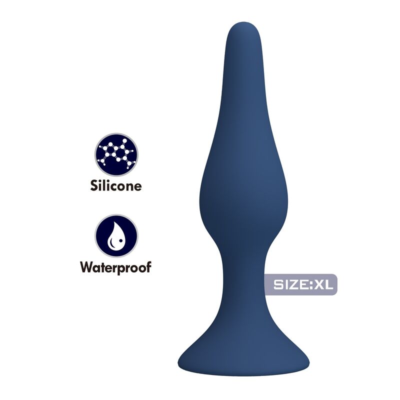 MR PLAY - TAPERED SILICONE ANAL PLUG BLUE XL - Imagem de 2