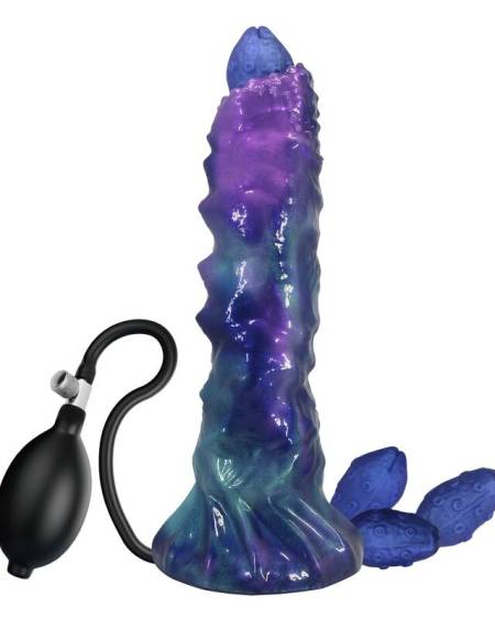 POWER MONSTERS - DUSKWALKER SENTINEL TRICOLOR INFLATABLE FANTASY SILICONE DILDO 23 CM Ø 5 CM