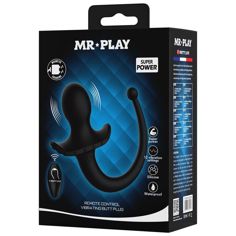 MR PLAY - WIRELESS REMOTE CONTROL ANAL AND PERINEUM VIBRATOR BLACK - Imagem de 2