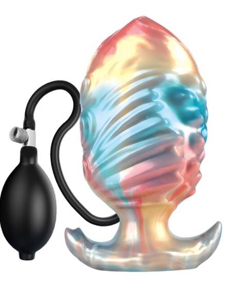 POWER MONSTERS - EBON LEVIATHAN TRICOLOR INFLATABLE FANTASY ANAL PLUG 18 CM