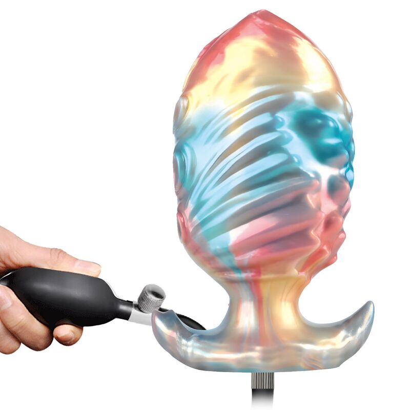 POWER MONSTERS - EBON LEVIATHAN TRICOLOR INFLATABLE FANTASY ANAL PLUG 18 CM - Imagem de 4
