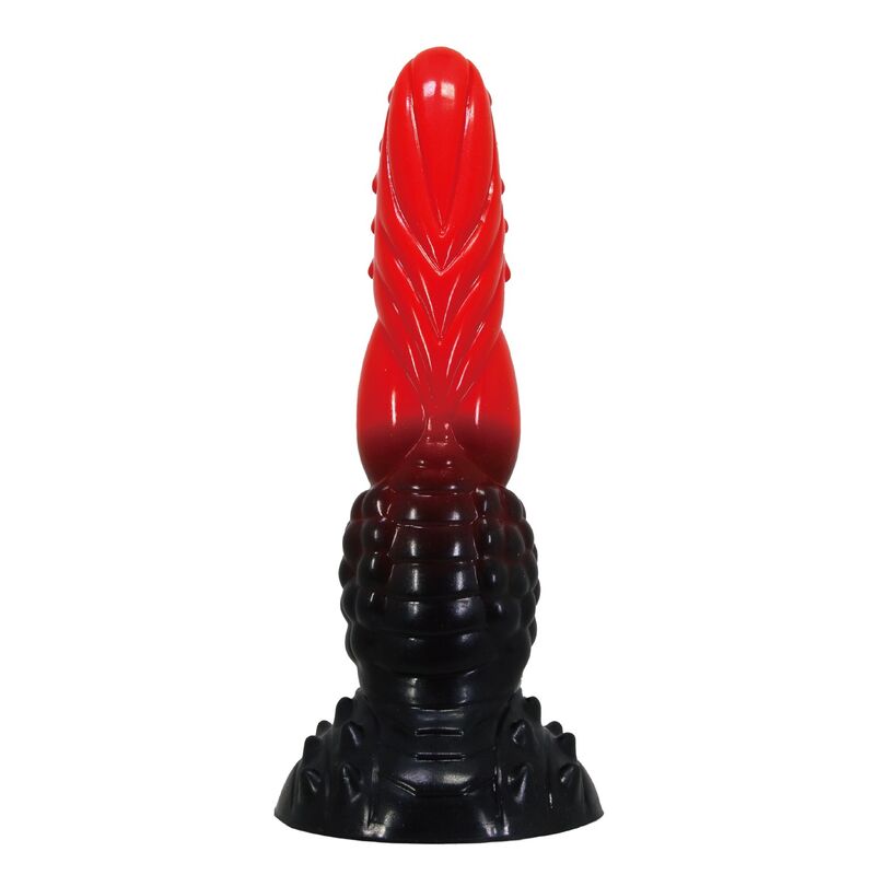 POWER MONSTERS - FIRE DRAGON FANTASY DILDO WITH SUCTION CUP 24.5 CM Ø 5.8 CM RED BLACK