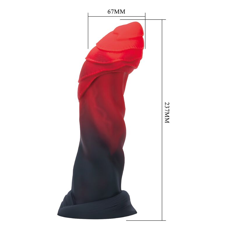 POWER MONSTERS - INFERNAL GOLIATH BICOLOR FANTASY SILICONE DILDO 25 CM Ø 6 CM - Imagem de 5