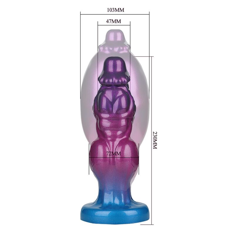 POWER MONSTERS - RIFT TITAN BICOLOR INFLATABLE FANTASY SILICONE DILDO 24 CM Ø 5 CM - Imagem de 5