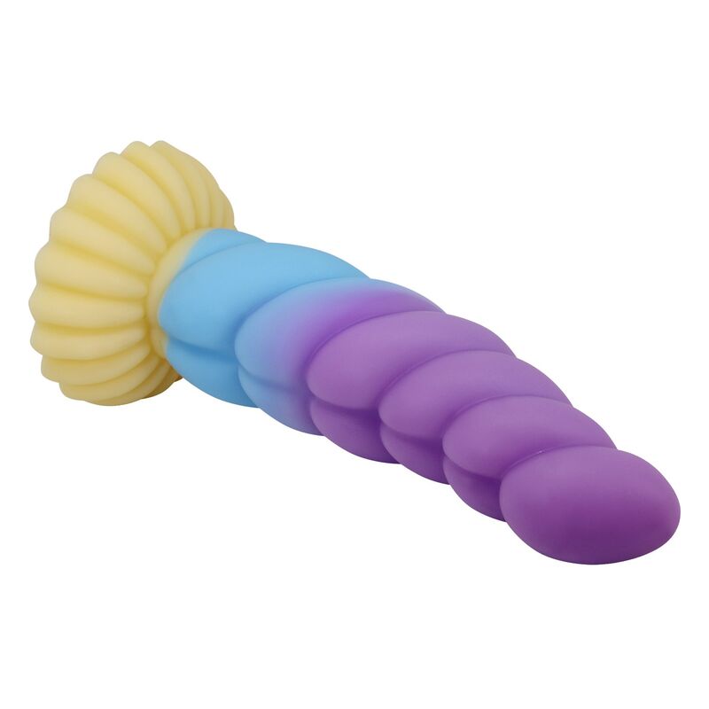 POWER MONSTERS - UNICORN TRICOLOR FANTASY SILICONE DILDO 22 CM Ø 5 CM - Imagem de 5