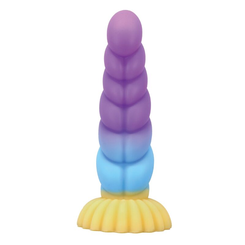 POWER MONSTERS - UNICORN TRICOLOR FANTASY SILICONE DILDO 22 CM Ø 5 CM - Imagem de 2