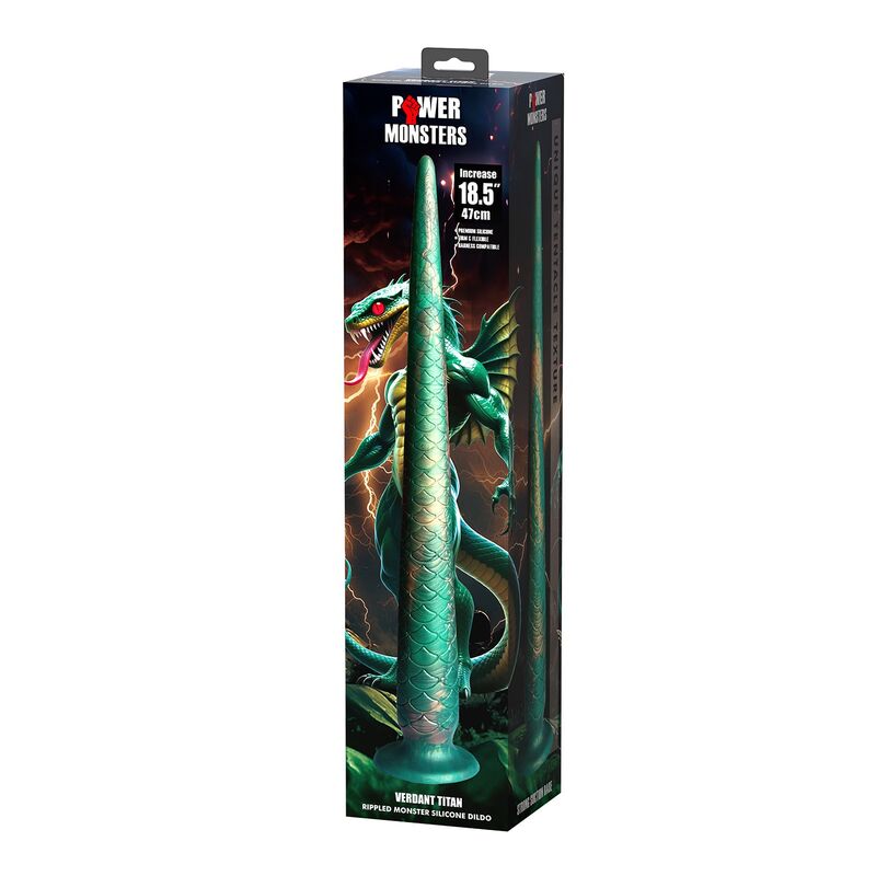 POWER MONSTERS - WILDWYRM TAIL BICOLOR FANTASY SILICONE DILDO 47 CM Ø 4 CM - Imagem de 2