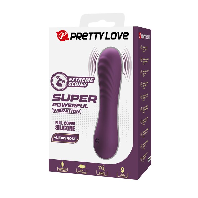 PRETTY LOVE - ALEXISROSE RECHARGEABLE VIBRATOR 10 FUNCTIONS PURPLE - Imagem de 3