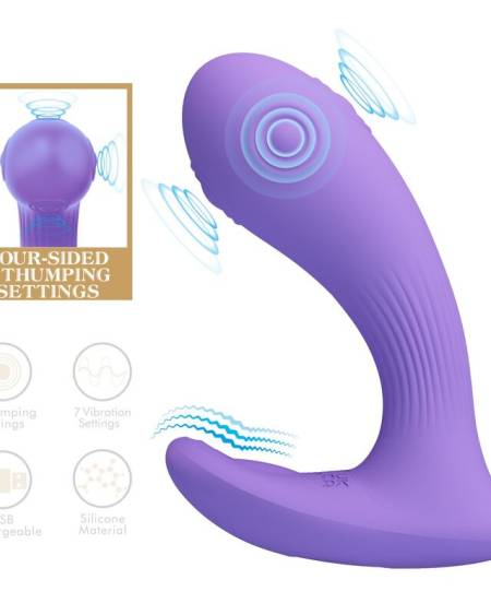 PRETTY LOVE - ANDROMEDA RECHARGEABLE DUAL STIMULATION VIBRATOR PURPLE