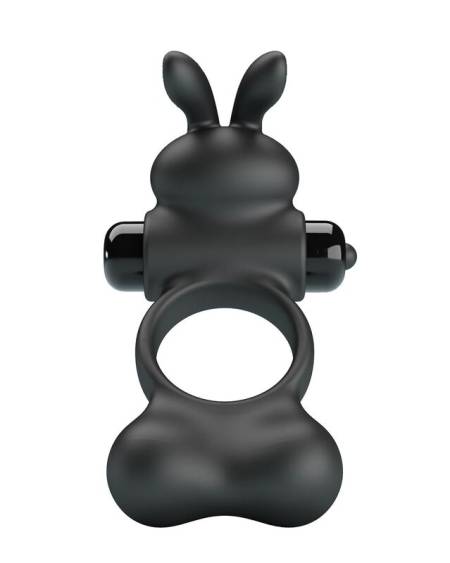 PRETTY LOVE - VIBRATING PENIS RING WITH BUNNY STIMULATOR 10 FUNCTIONS BLACK