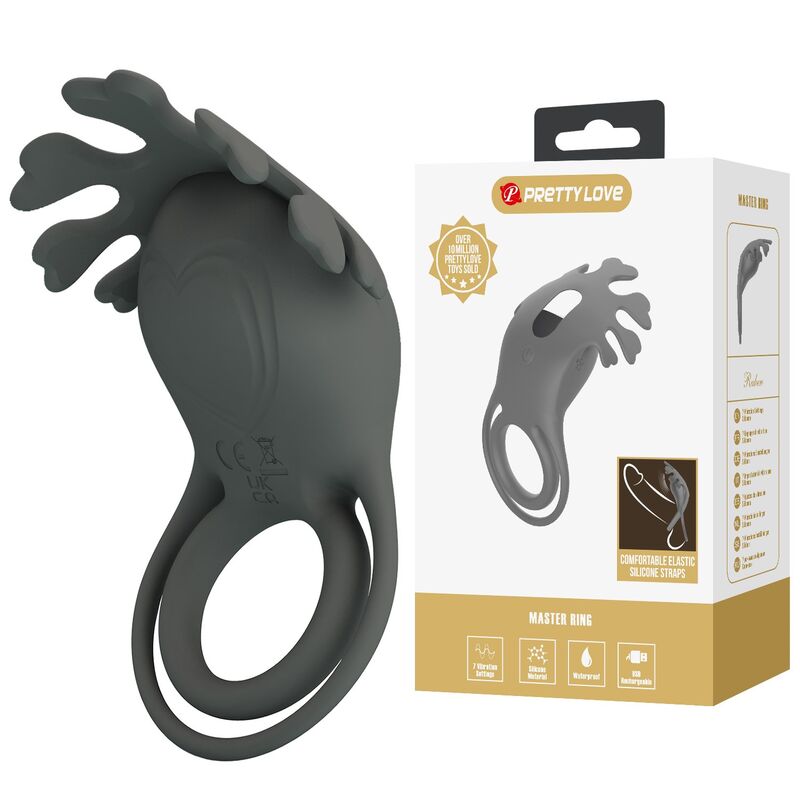 PRETTY LOVE - RECHARGEABLE VIBRATING RING WITH STIMULATOR - Imagem de 3