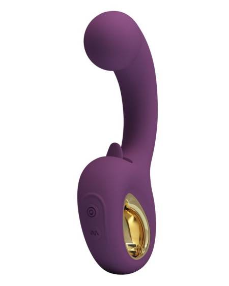 PRETTY LOVE - BRYNNLEE RECHARGEABLE VIBRATOR WITH ORAL STIMULATOR 10 VIBRATIONS  5 LICKING FUNCTIONS PURPLE