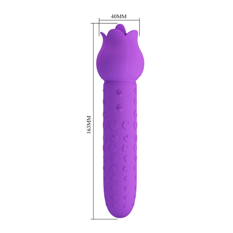 PRETTY LOVE - DANNELL RECHARGEABLE ORAL AND CLITORAL STIMULATOR VIBRATOR PURPLE - Imagem de 3