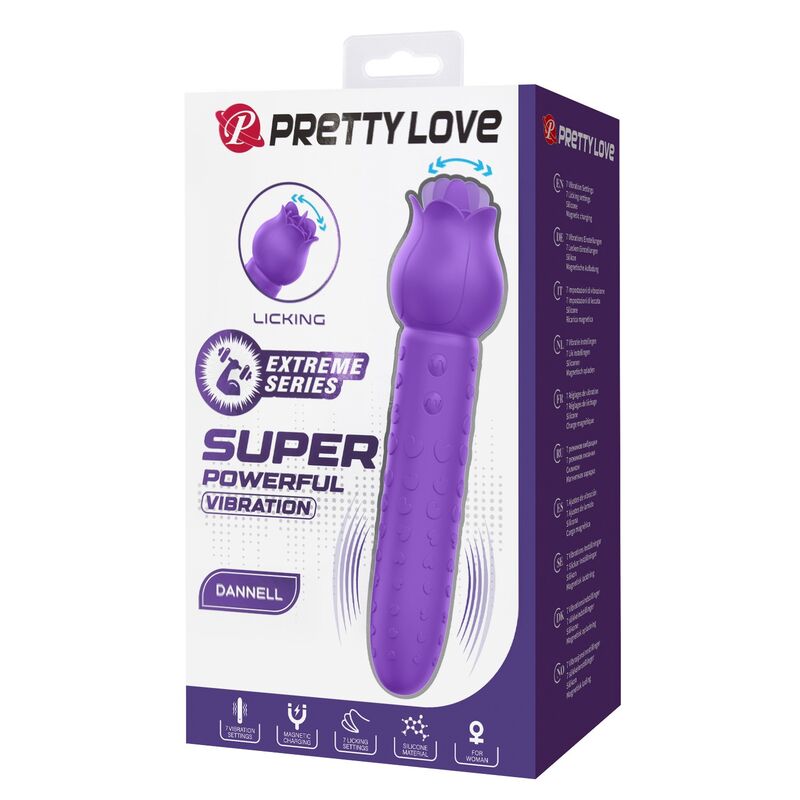 PRETTY LOVE - DANNELL RECHARGEABLE ORAL AND CLITORAL STIMULATOR VIBRATOR PURPLE - Imagem de 2