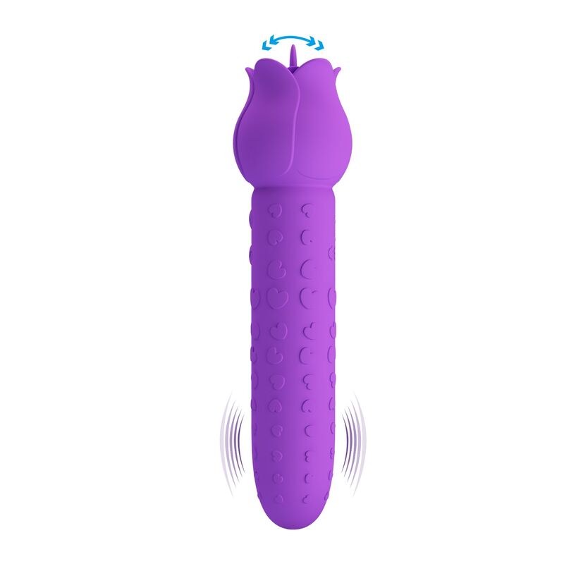 PRETTY LOVE - DANNELL RECHARGEABLE ORAL AND CLITORAL STIMULATOR VIBRATOR PURPLE - Imagem de 4