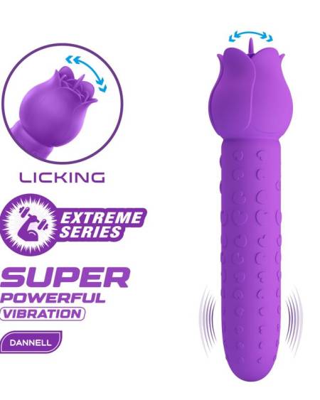 PRETTY LOVE - DANNELL RECHARGEABLE ORAL AND CLITORAL STIMULATOR VIBRATOR PURPLE