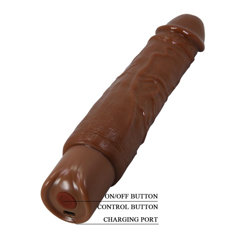 PRETTY LOVE - DUKE REALISTIC VIBRATOR 23.5 CM Ø 4.8 CM BROWN - Imagem de 5