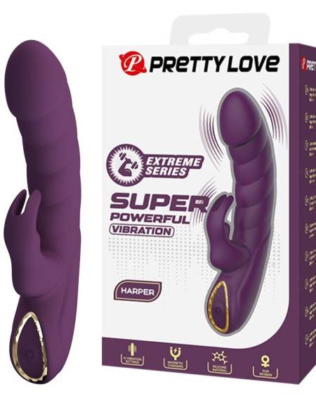 PRETTY LOVE - HARPER RECHARGEABLE RABBIT VIBRATOR 10 FUNCTIONS PURPLE