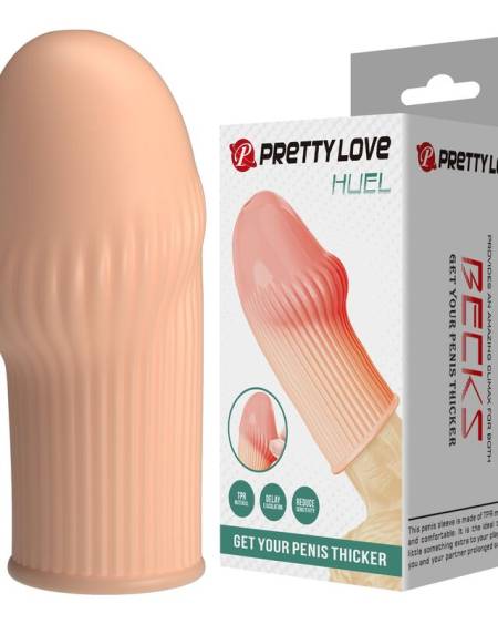 PRETTY LOVE - HUEL PENIS SLEEVE GET YOUR PENIS THICKER FLESH COLOR