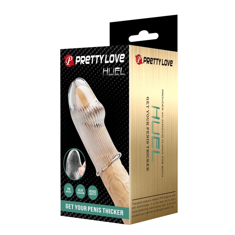PRETTY LOVE - HUEL PENIS SLEEVE GET YOUR PENIS THICKER TRANSPARENT - Imagem de 3