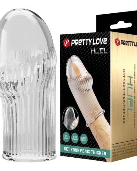 PRETTY LOVE - HUEL PENIS SLEEVE GET YOUR PENIS THICKER TRANSPARENT