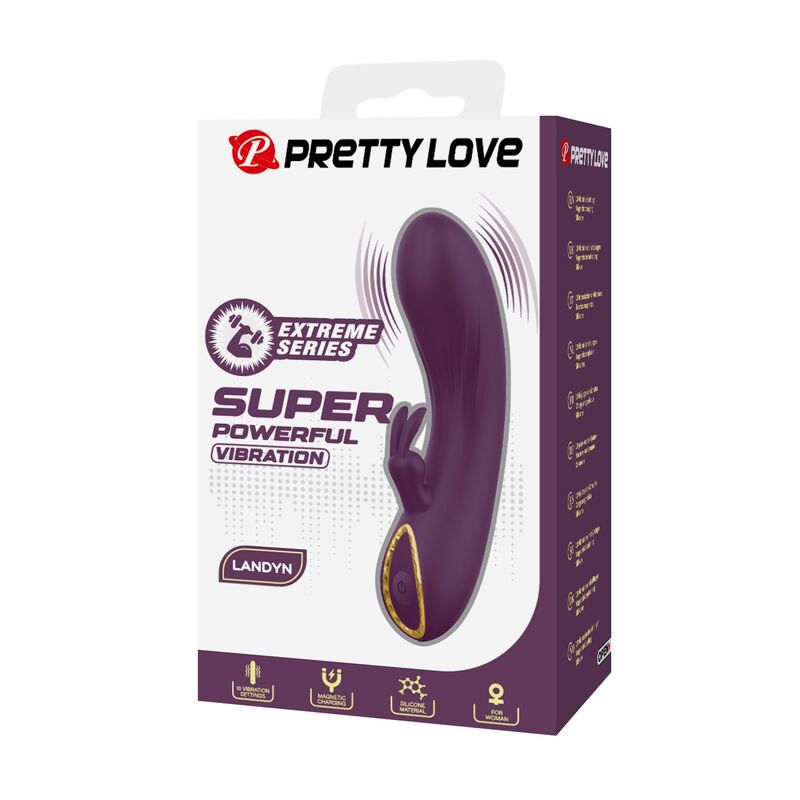 PRETTY LOVE - LANDYN RECHARGEABLE RABBIT VIBRATOR 10 FUNCTIONS PURPLE - Imagem de 3