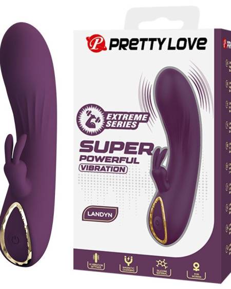 PRETTY LOVE - LANDYN RECHARGEABLE RABBIT VIBRATOR 10 FUNCTIONS PURPLE