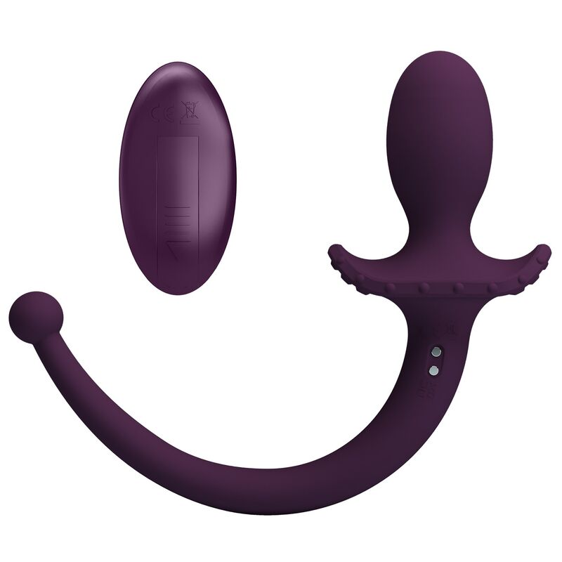 PRETTY LOVE - LIOEA VIBRATING ANAL PLUG WITH TAIL 12 FUNCTIONS PURPLE REMOTE CONTROL - Imagem de 3