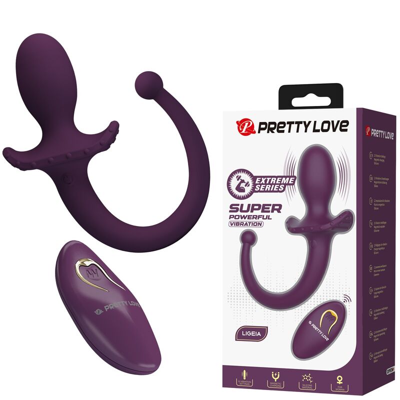 PRETTY LOVE - LIOEA VIBRATING ANAL PLUG WITH TAIL 12 FUNCTIONS PURPLE REMOTE CONTROL - Imagem de 2