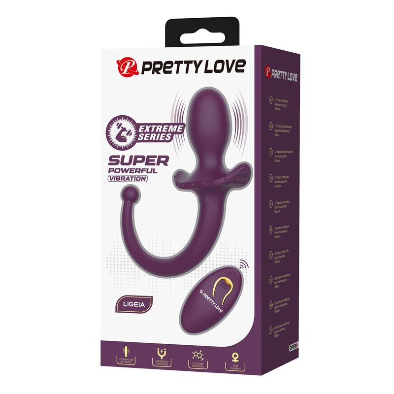 PRETTY LOVE - LIOEA VIBRATING ANAL PLUG WITH TAIL 12 FUNCTIONS PURPLE REMOTE CONTROL - Imagem de 4