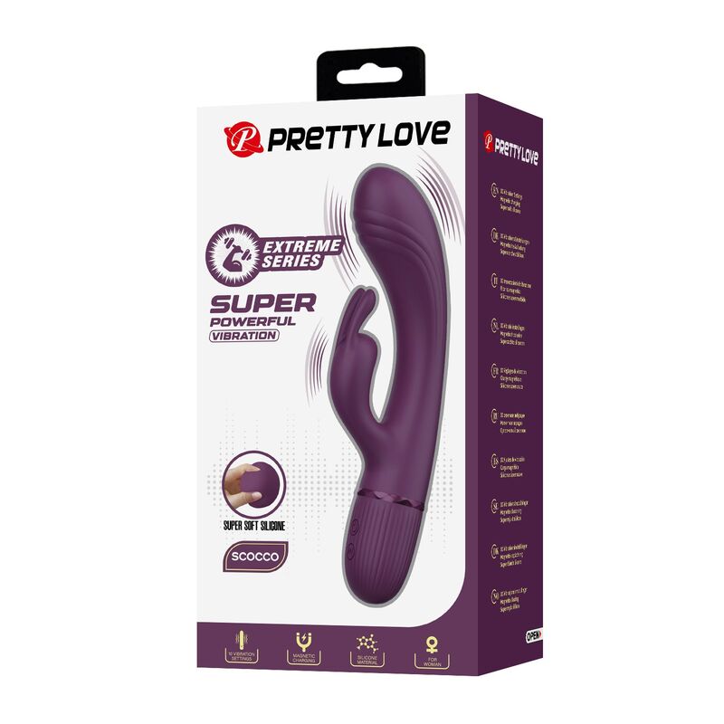 PRETTY LOVE - ROCCO RECHARGEABLE RABBIT VIBRATOR 10 FUNCTIONS PURPLE - Imagem de 3