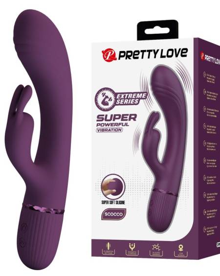 PRETTY LOVE - ROCCO RECHARGEABLE RABBIT VIBRATOR 10 FUNCTIONS PURPLE