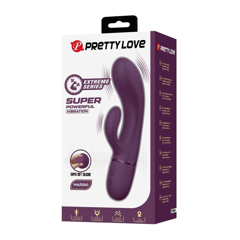 PRETTY LOVE - MARGIE RECHARGEABLE RABBIT VIBRATOR 10 FUNCTIONS PURPLE - Imagem de 3
