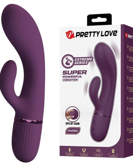 PRETTY LOVE - MARGIE RECHARGEABLE RABBIT VIBRATOR 10 FUNCTIONS PURPLE
