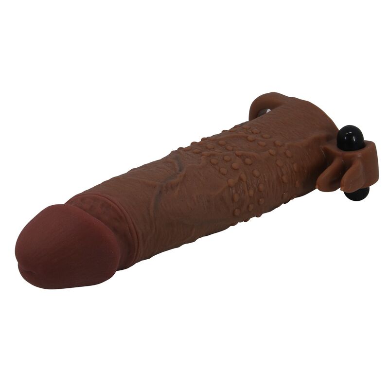 PRETTY LOVE - QUILLON VIBRATING PENIS SLEEVE 20 CM Ø 4 CM BROWN - Imagem de 5