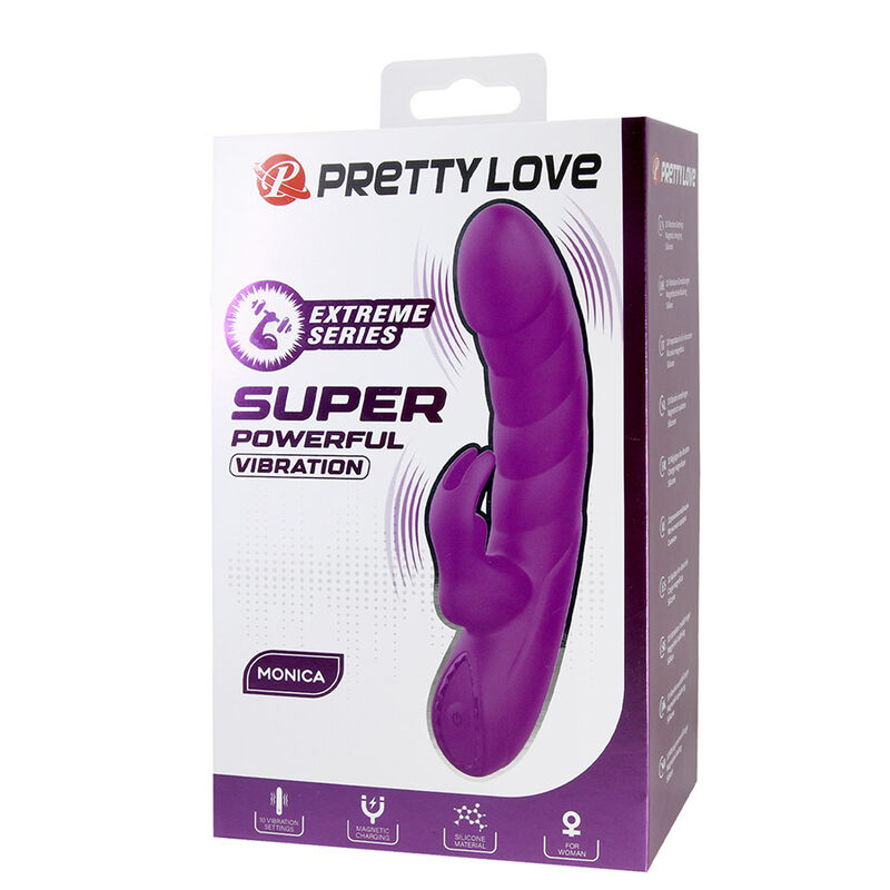 PRETTY LOVE - MONICA RECHARGEABLE DUAL STIMULATION G-SPOT AND CLITORAL VIBRATOR PURPLE - Imagem de 2