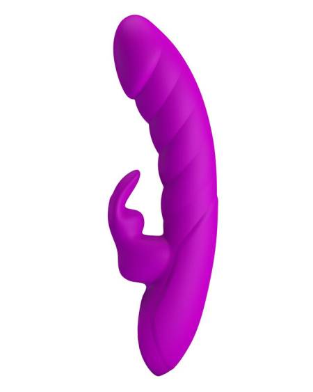 PRETTY LOVE - MONICA RECHARGEABLE DUAL STIMULATION G-SPOT AND CLITORAL VIBRATOR PURPLE