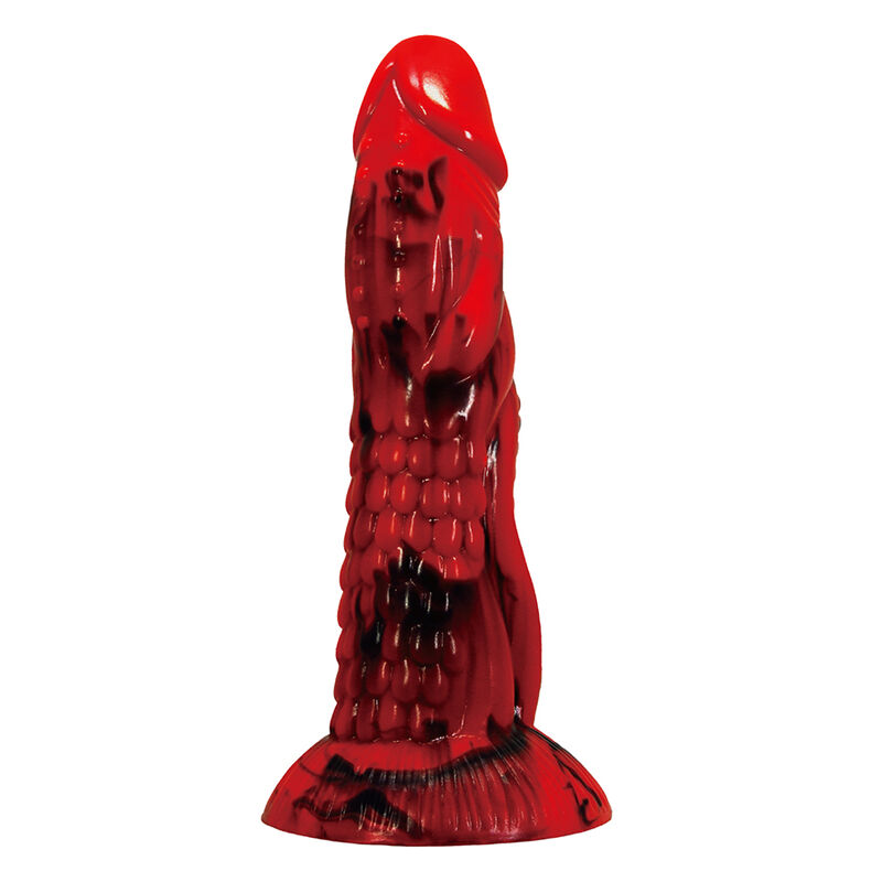 POWER MONSTERS - MINOTAUR FANTASY DILDO WITH SUCTION CUP 21 CM Ø 5 CM RED BLACK - Imagem de 2