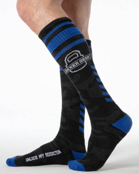 LOCKER GEAR - FULL MILITARY KNEE HIGH SOCKS ONE SIZE BLUE